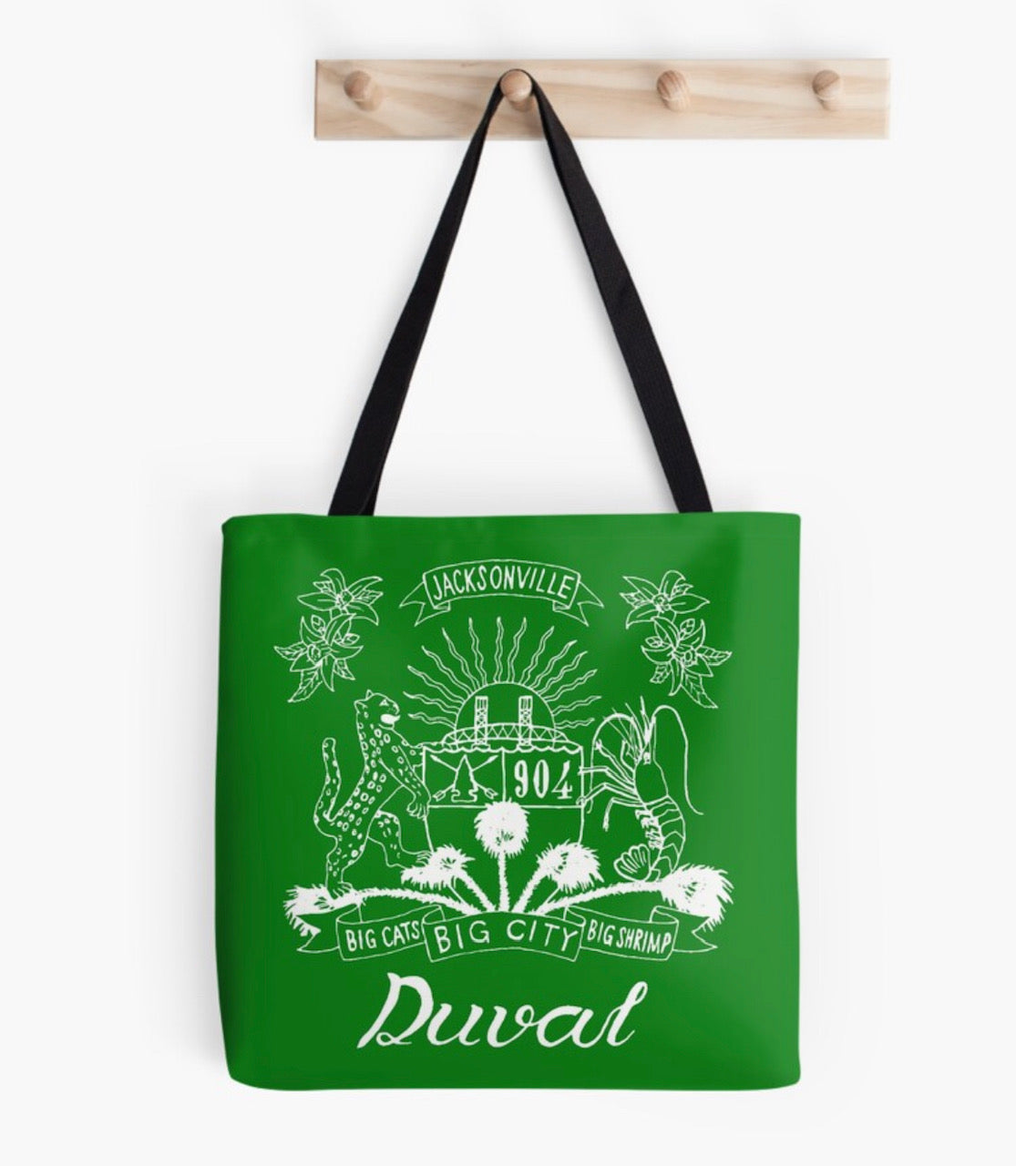 Duval Crest..... Join the Fam!&nbsp; Show your 904 love running daily errands with....&nbsp;  &nbsp;Heavy Duty Canvas Totes  "16 x16"&nbsp;  Totes deluxe. Sturdy and stylish with a vivid double-sided print Available in three sizes: check the size chart to find the right one for you Durable 100% polyester shell Super strong cotton shoulder straps are 1" and&nbsp;28" (71 cm) long&nbsp; Bright, long-lasting, double-sided design, sublimation printed for you when you order Gentle machine wash