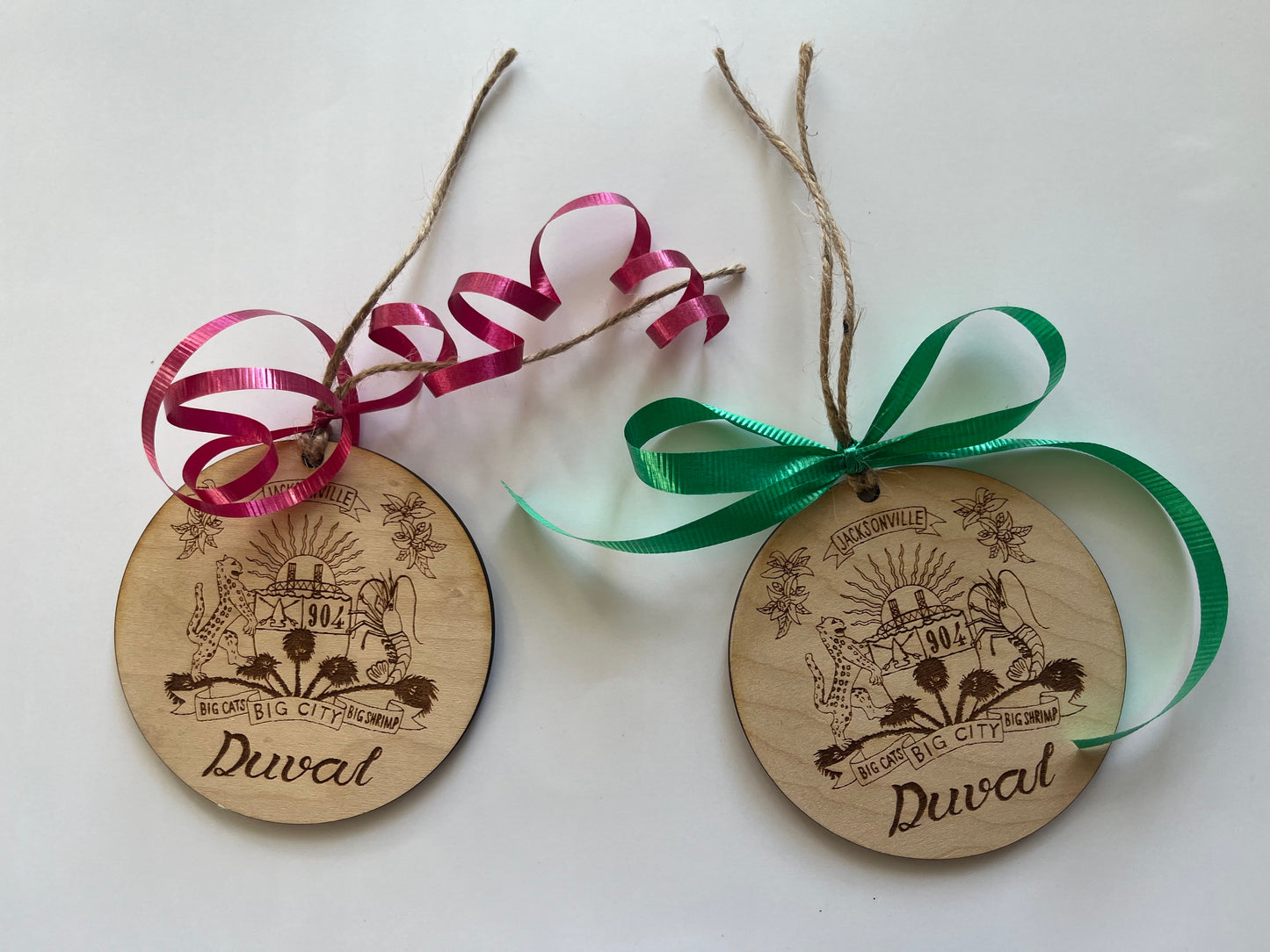 Wooden Round Holiday Ornament