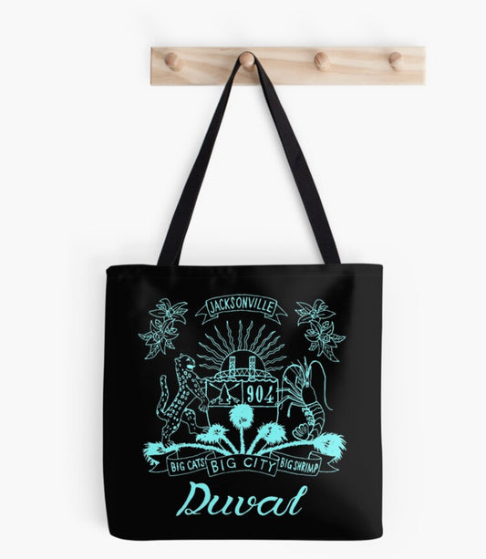 Duval Crest..... Join the Fam!  Show your 904 love running daily errands with....  Heavy Duty Canvas Totes  "16 x16"  Totes deluxe. Sturdy and stylish with a vivid double-sided print Available in three sizes: check the size chart to find the right one for you Durable 100% polyester shell Super strong cotton shoulder straps are 1" and 28" (71 cm) long.   Bright, long-lasting, double-sided design, sublimation printed for you when you order Gentle machine wash